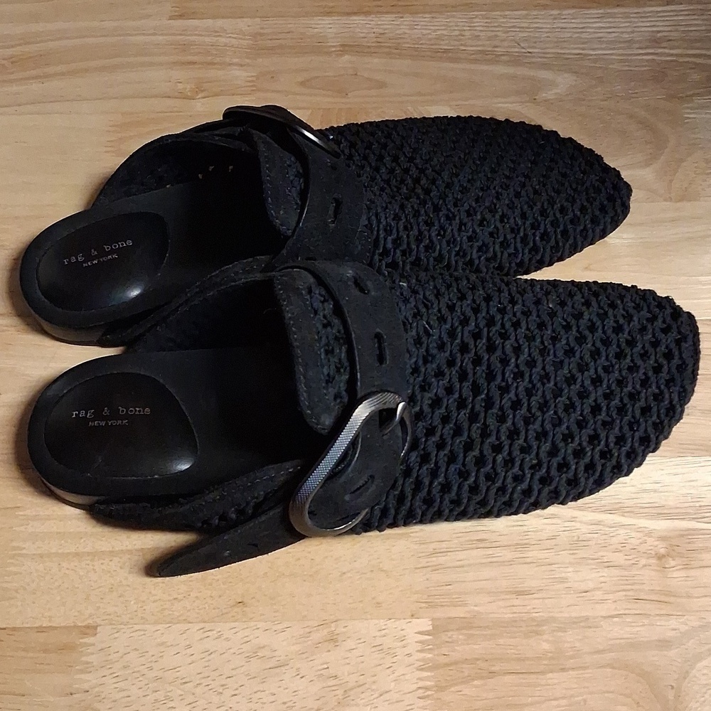 RAG & BONE ANSLEY SLIDE BLACK  EU 38 US 7 - Picture 2 of 6